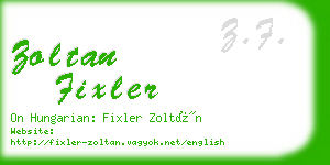 zoltan fixler business card
